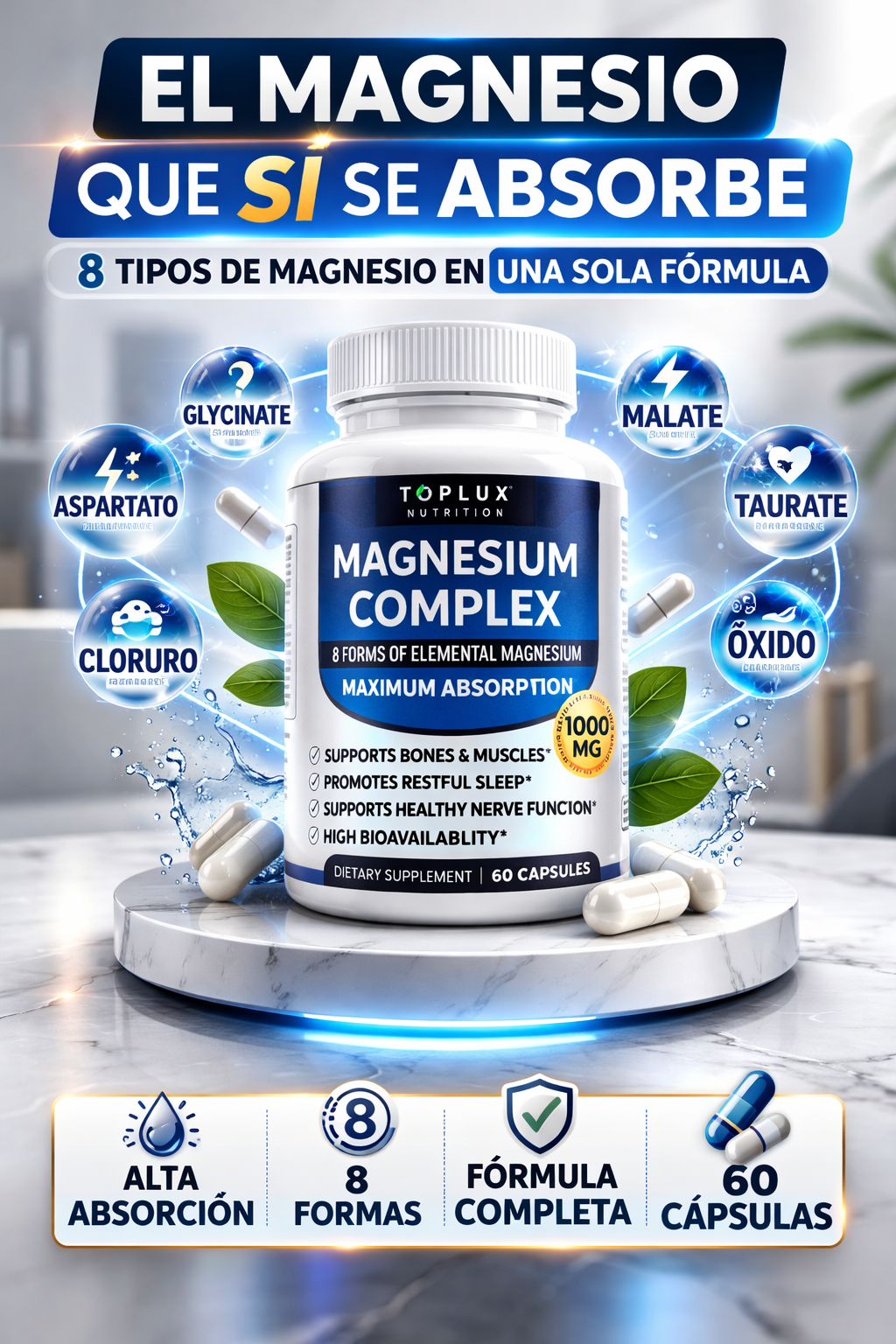 🔹 El Magnesio Completo que tu Cuerpo Sí Absorbe