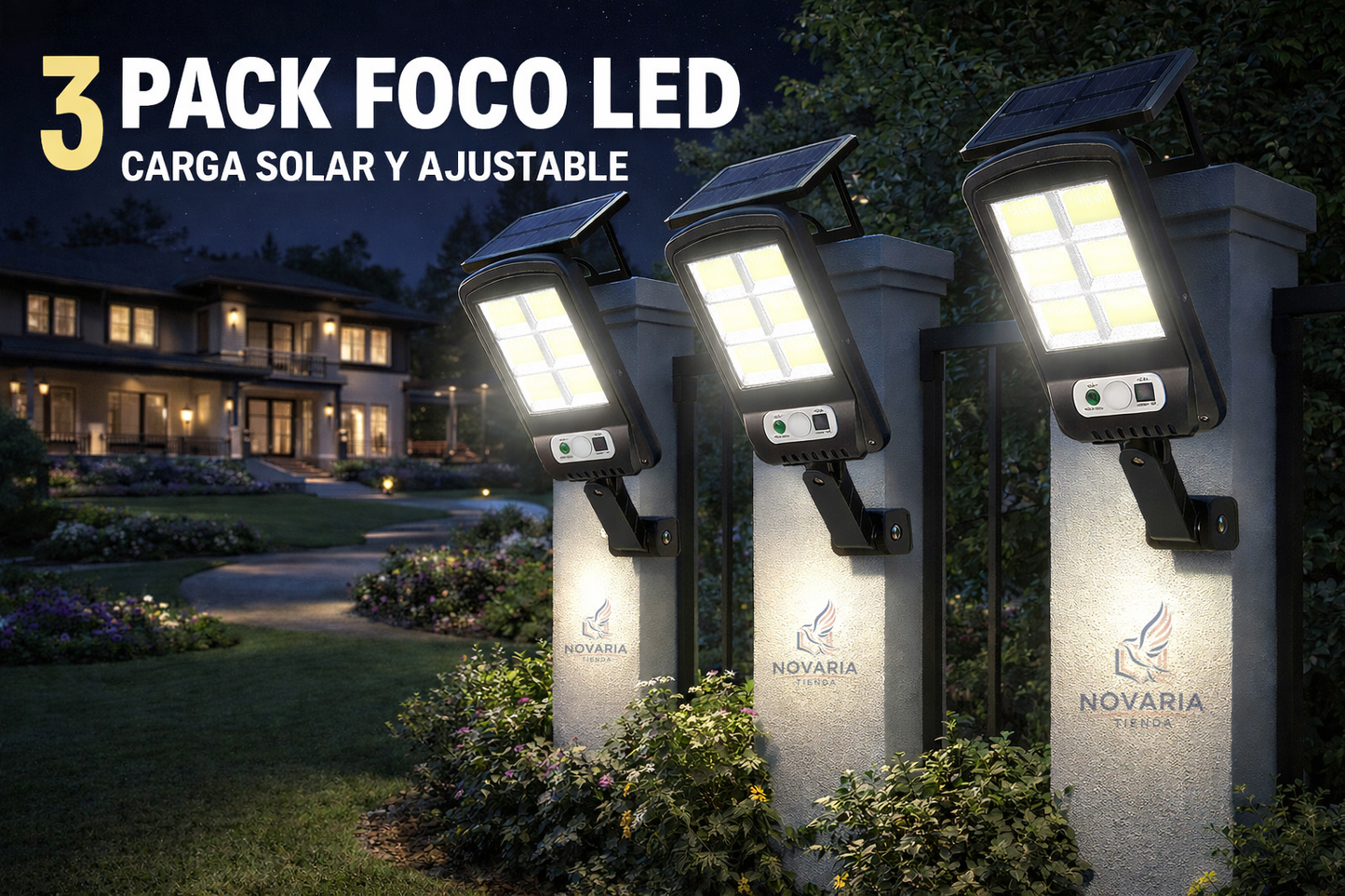 Pack 3 Focos LED  Solares 💡🌞⚡