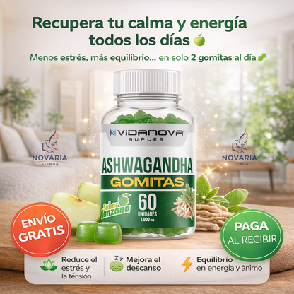 60 GOMITAS ASHWAGANDHA 1000mg 💚🍏