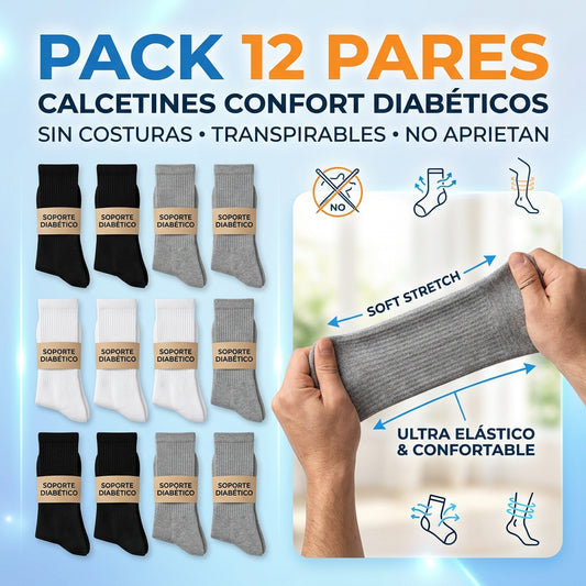 12 PARES CALCETINES SIN COSTURA DIABETICOS